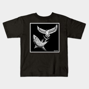 crouching shark hidden eagle ecopop Kids T-Shirt